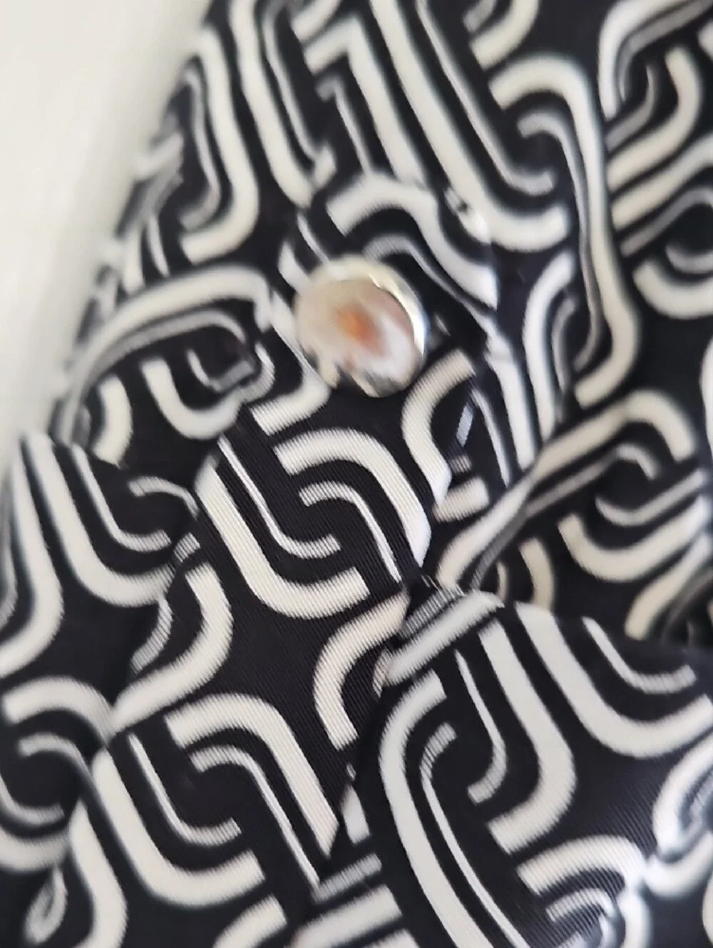 Cocomo Black & White Geometric Button-Front Blouse